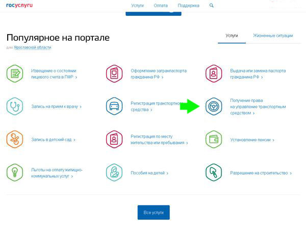 госуслуги 5 получение права на управление транспортным средством